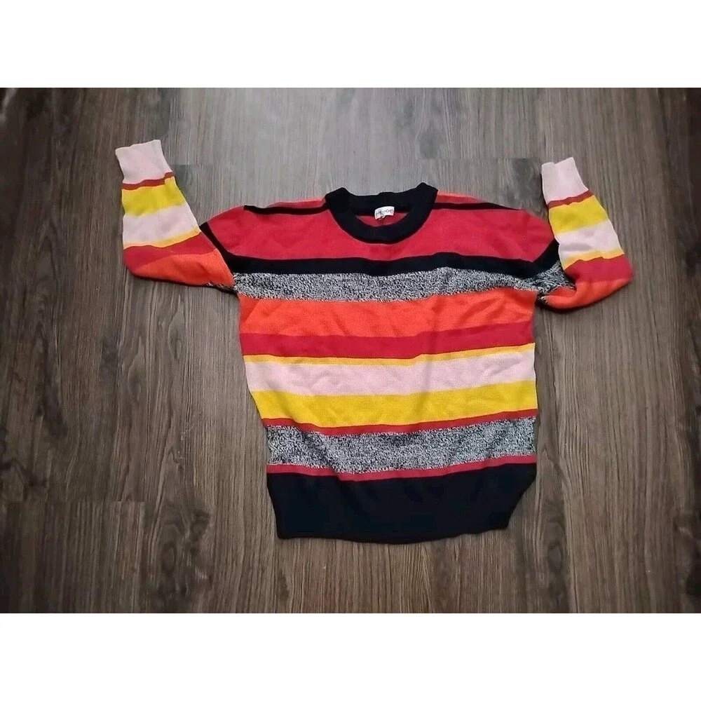 Thyme And Honey Women's Sweater Size S Color Block 3/4 Length Sleeve Pullover